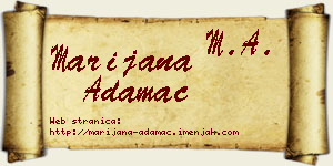 Marijana Adamac vizit kartica